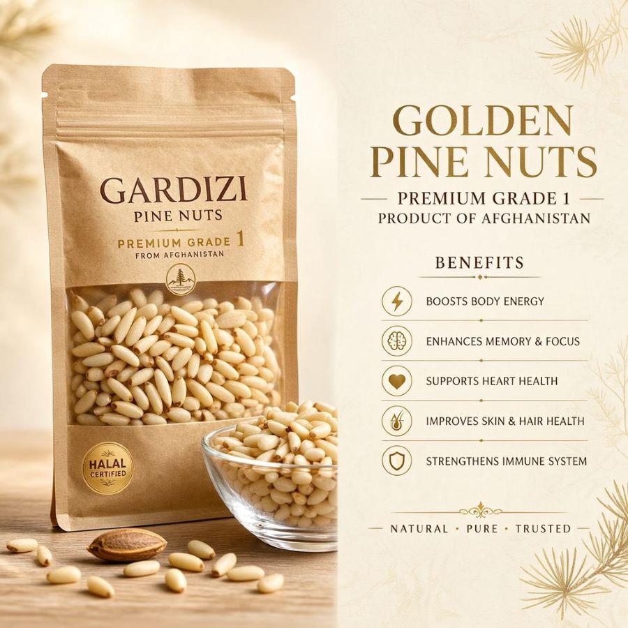 Processed pine nuts